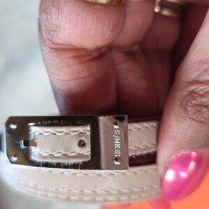 Hermès Blush Pink Leather Wrap Bracelet 24" Long